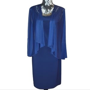 NWT Tiana B Womens Mock Jacket Dress Size 8 Navy Blue